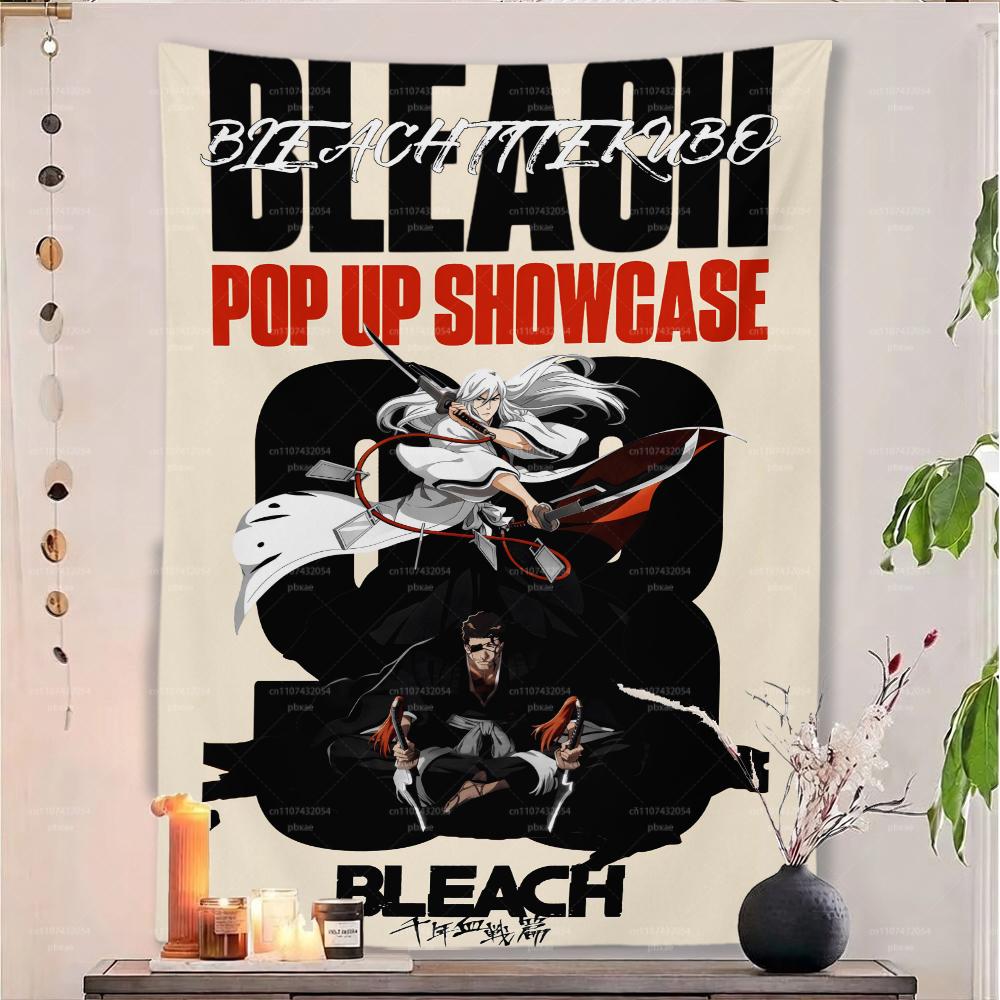 B-Bleach Anime Tapestry Wall Hanging Retro Poster Style Background Cloth Bedroom Dorm Room Home Decor Aesthetic Art Wall