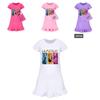 Kpop Demonenjager Meisje Korte Mouw Nachtkleding met Ruche Zoom voor Kinderkamer Comfort