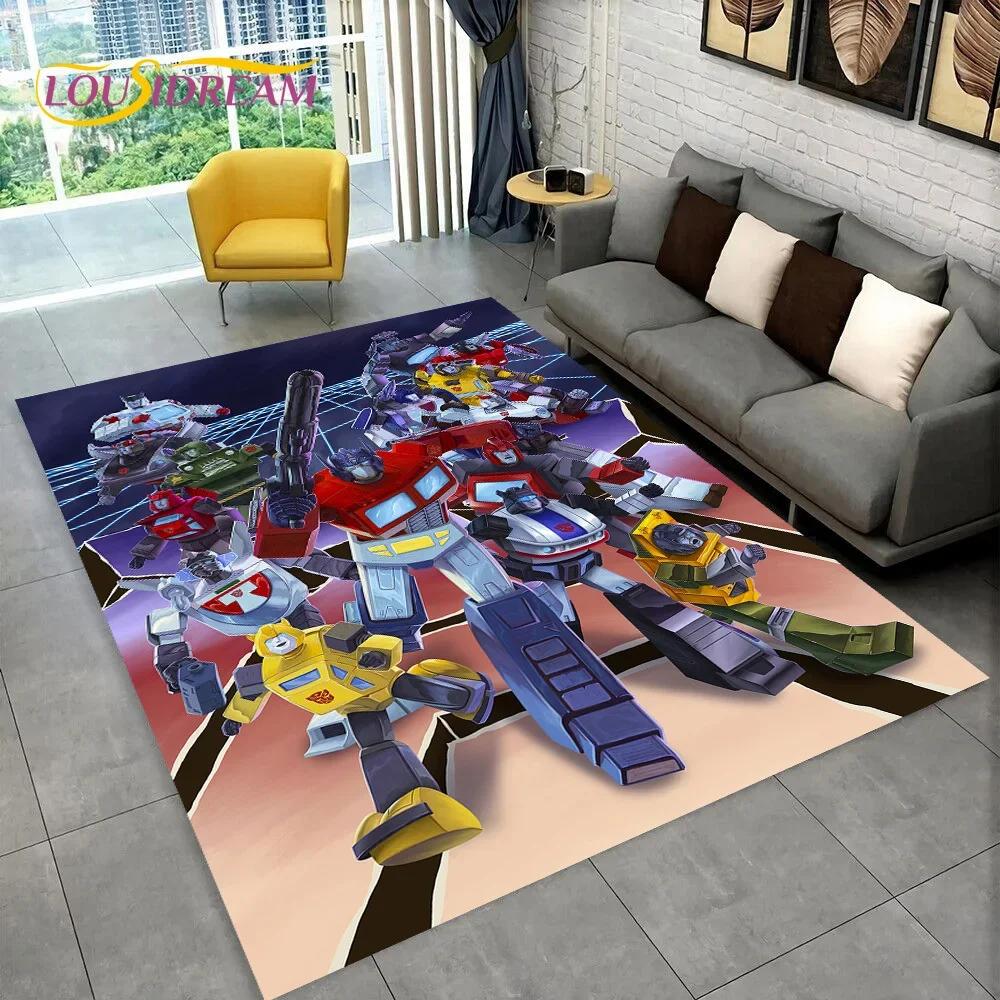 Cartoon T-Transformers Autobots 3D Carpet Rug for Bedroom Living Room Home Sofa Decoration,Children Game Large Decor Floor Mat