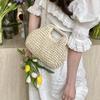 Retro Woven Clutch Bags for Women Straw Shell Chain Handbag Messenger Bag Ladies Holiday Beach Eco-friendly Crossbody Bag CLE
