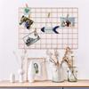 DIY Grid Photo Iron Frame Wall Shelf Wall Mounted Mesh Display Panel Wall Art Display Organizer