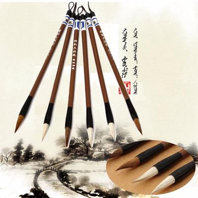 6pcs New Chinese Japanese Water Ink Painting Writing Calligraphy Brush Pen Set