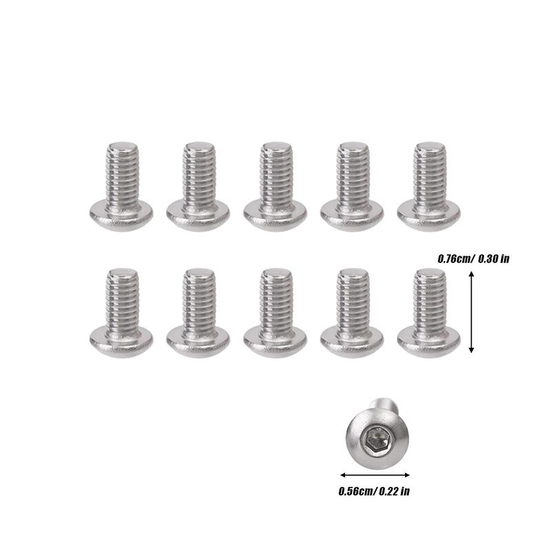 

M3 M4 Stainless Steel Hex Round Mushroom Head Screws Hexagon Sockets Button Head Bolts Machine Tooth Truss Screw Fasteners Tools 10PCS