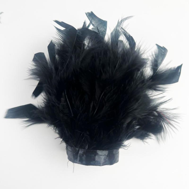 New Women Natural Fur Feather Cuffs Sexy Cuffs With Feathers Feather Cuff Snap Bracelet Sleeves Wrist Arm Removable
