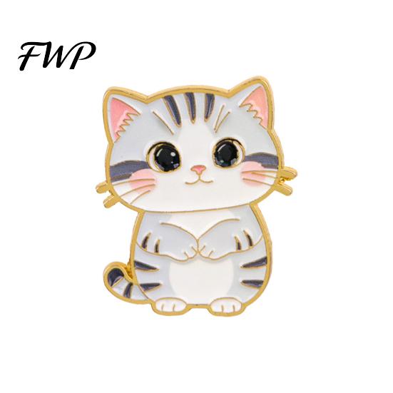 Animal Pin Decorative Brooch Enamel Cartoon Cat Shape Zinc Alloy Lapel Sweater Dress Suit Badge Versatile Outfit Accessory Design
