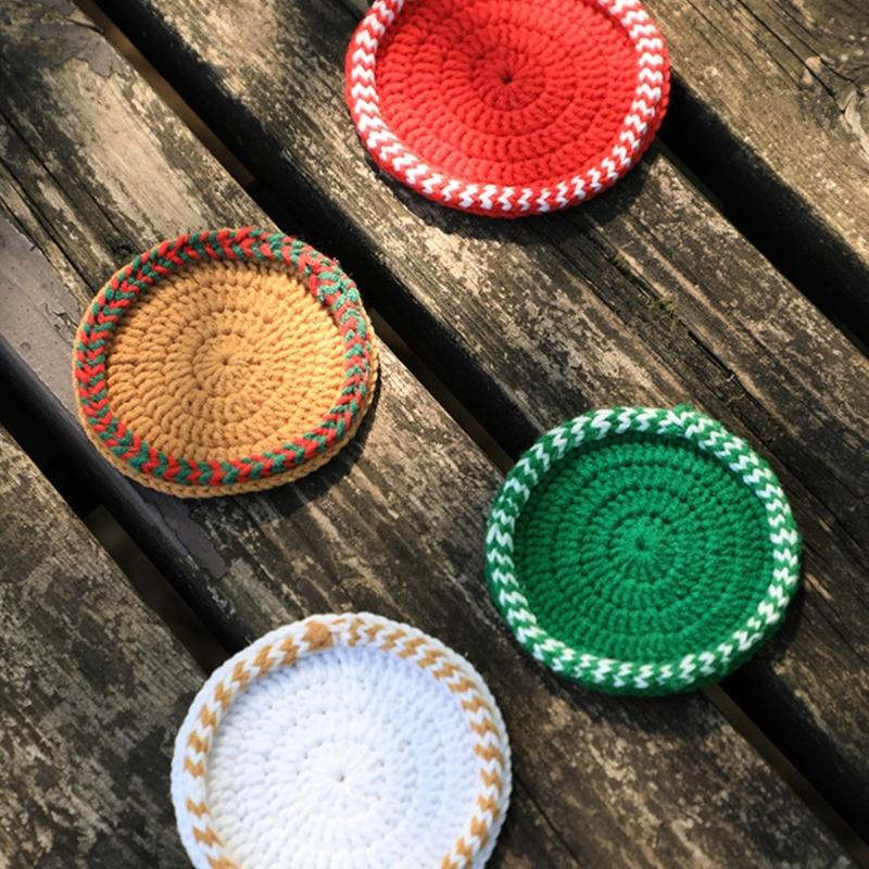 Crochet Kits Christmas Coaster Crochet Yarn Set Crochet Needle Crochet Starter Kits with Stitching Markers Thread