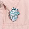 Anime White Dragon Enamel Pin Creative Blue Heart Metal Brooch Lapel Backpack Badge Fashion Cartoon Jewelry Gifts For Friends