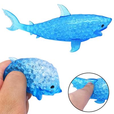 (H0915)Spongy Shark Bead Stress Ball Toy Squeezable Toy Stress Relief Toy