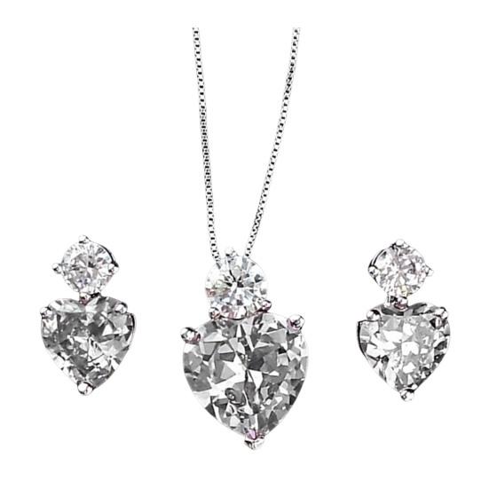 

Набор украшений «Сердце из стразов» Набор ожерелья и серег с искусственными бриллиантами Сверкающая подвеска в виде сердца Свадебные украшения для невесты, подружки невесты, подарок на годовщину белый
