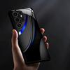Black blue curved glass phone case for Samsung Galaxy S26 S25 S24 S23 S21 S20 fe/plus/ultra anti fingerprint and dustproof