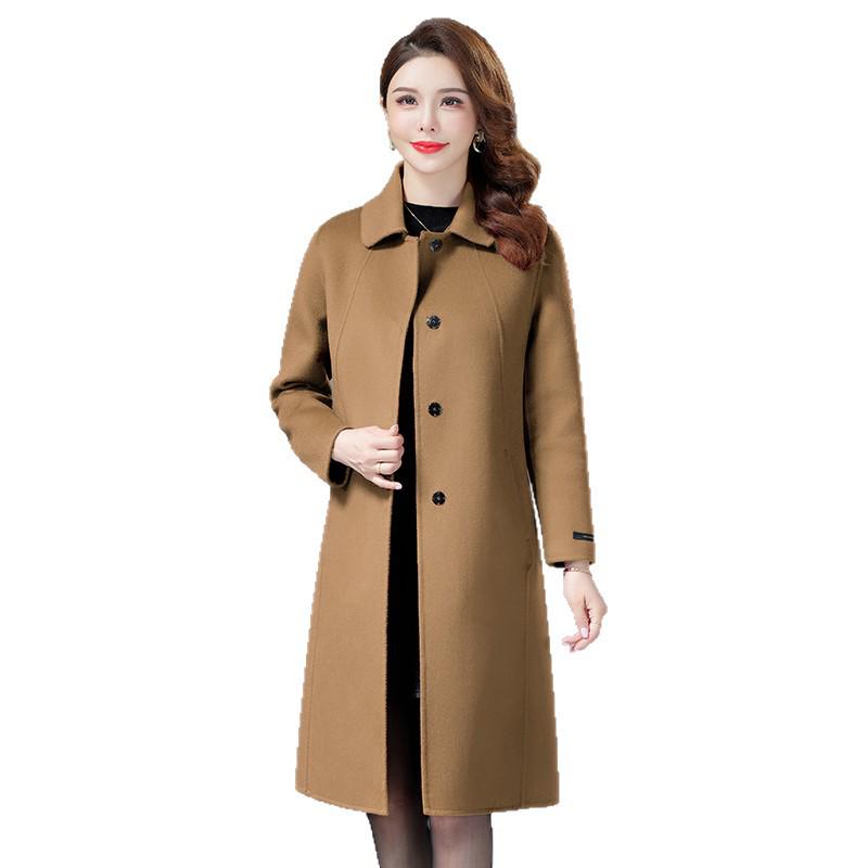 Doppelseitiger Wollmantel für Damen - Herbstkollektion 2026, Eleganter Slim Fit für Mütter mittleren Alters