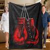 1 Piece Boxing Gloves Themed Flannel Blanket, Perfect for Sofa, Bed, Office. Ideal Gift for Family, Friends, and Holidays.