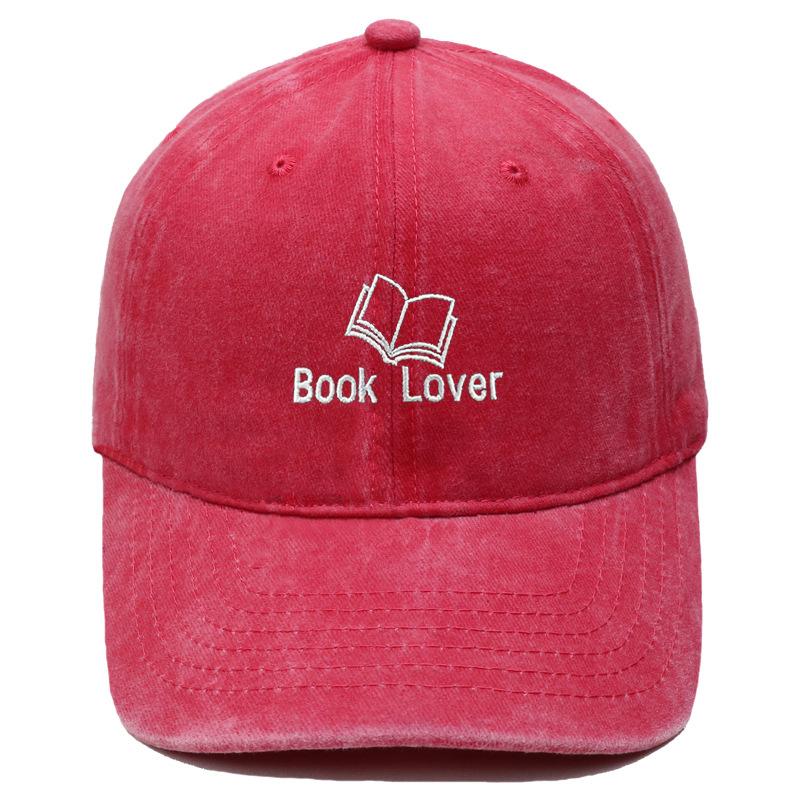 New Book lover embroidered baseball cap washed retro men's and women's casual versatile sunshade cap