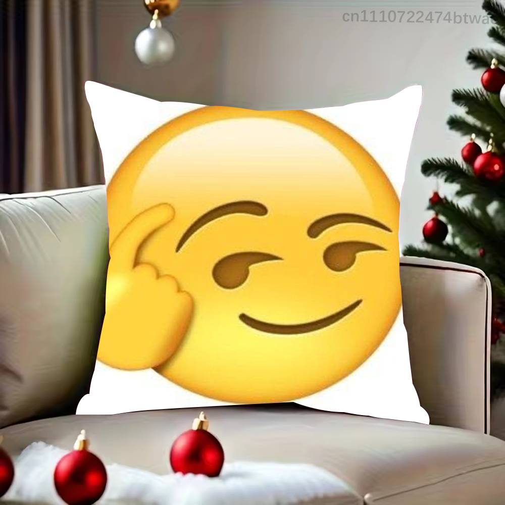 Federe Cuscino con Adesivi Emoji Divertenti Federa Cuscino Carina e Divertente Per Festa di Matrimonio Decorazione per la Casa Comoda Copertura per Cuscino