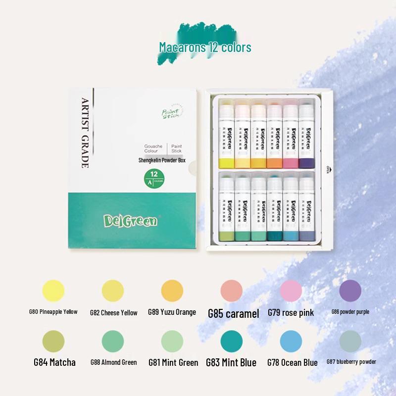 Dankelin Washable Watercolor Sticks: 12, 18, and Macaron Colors - Perfect for Painting and Graffiti.