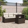VidaXL 5-Piece Garden Sofa Set with Brown Cushions Poly Rattan 3348904