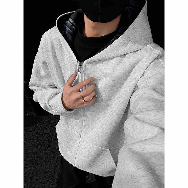 

Американский Тяжелый Кардиган Мужской Весна и Осень Новый Клетчатый Худи Куртка 5XL