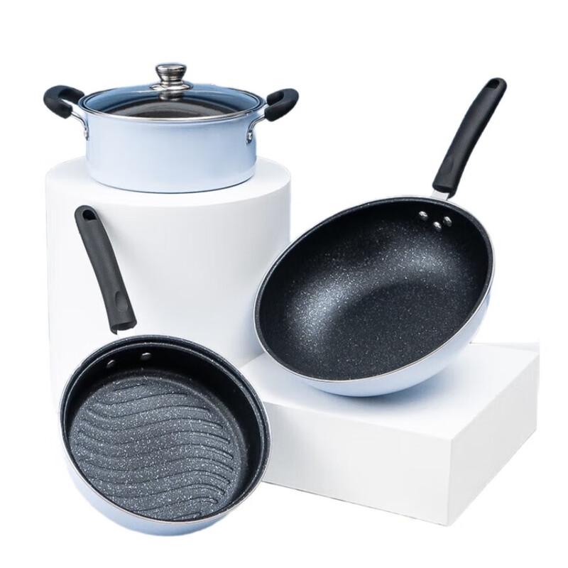 Debo 3-Piece Fine Iron Non-Stick Cookware Set