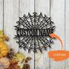 Spider Web Halloween Metal Sign Custom Surname Initials Door Decor