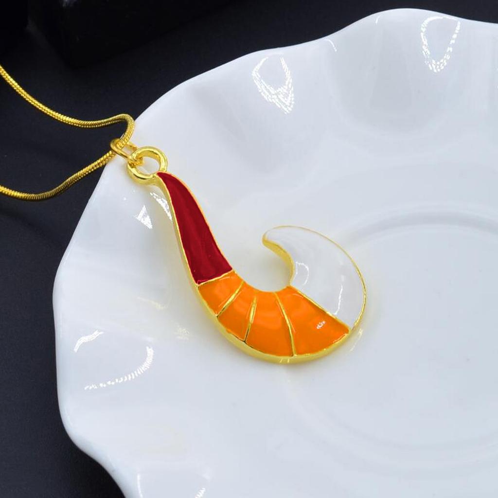 Goldene Halskette mit Fischhaken, niedliche Form, Katzenschwanz mit Glöckchen-Anhänger, Damen-Halsketten