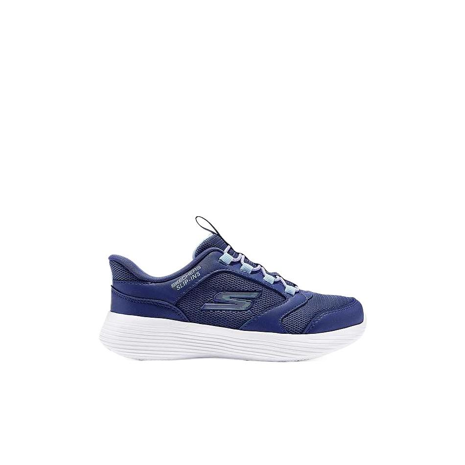 Skechers Kids Mesh Leather Comfortable Fashion Trendy Simple Low Top Casual Shoes Kids sneaker Navy-Blue 303855L-NVY