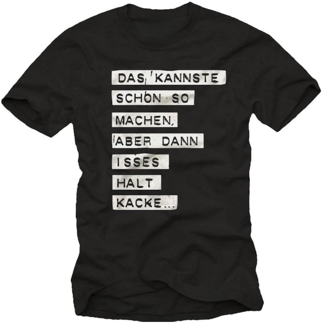 Men s Funny Black T-Shirt with German Slogan S