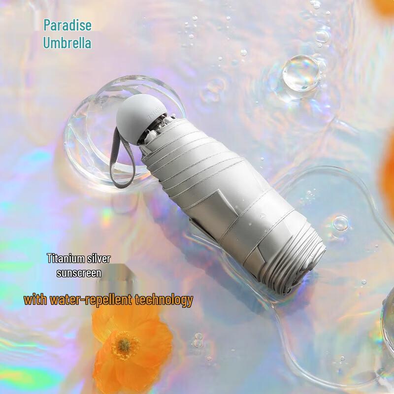 Paradise UPF50+ Titanium Silver 5-Fold Portable Umbrella