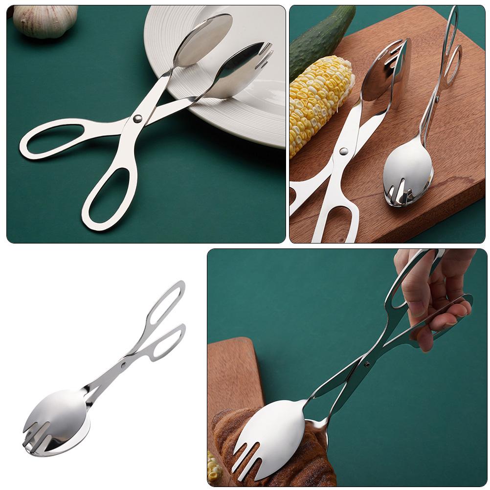 Stainless Steel Salad Tongs Bread Clip Food Serving Tong Kitchen Utensils Metal Buffet Tools Dining Bar Accessories Restaurant