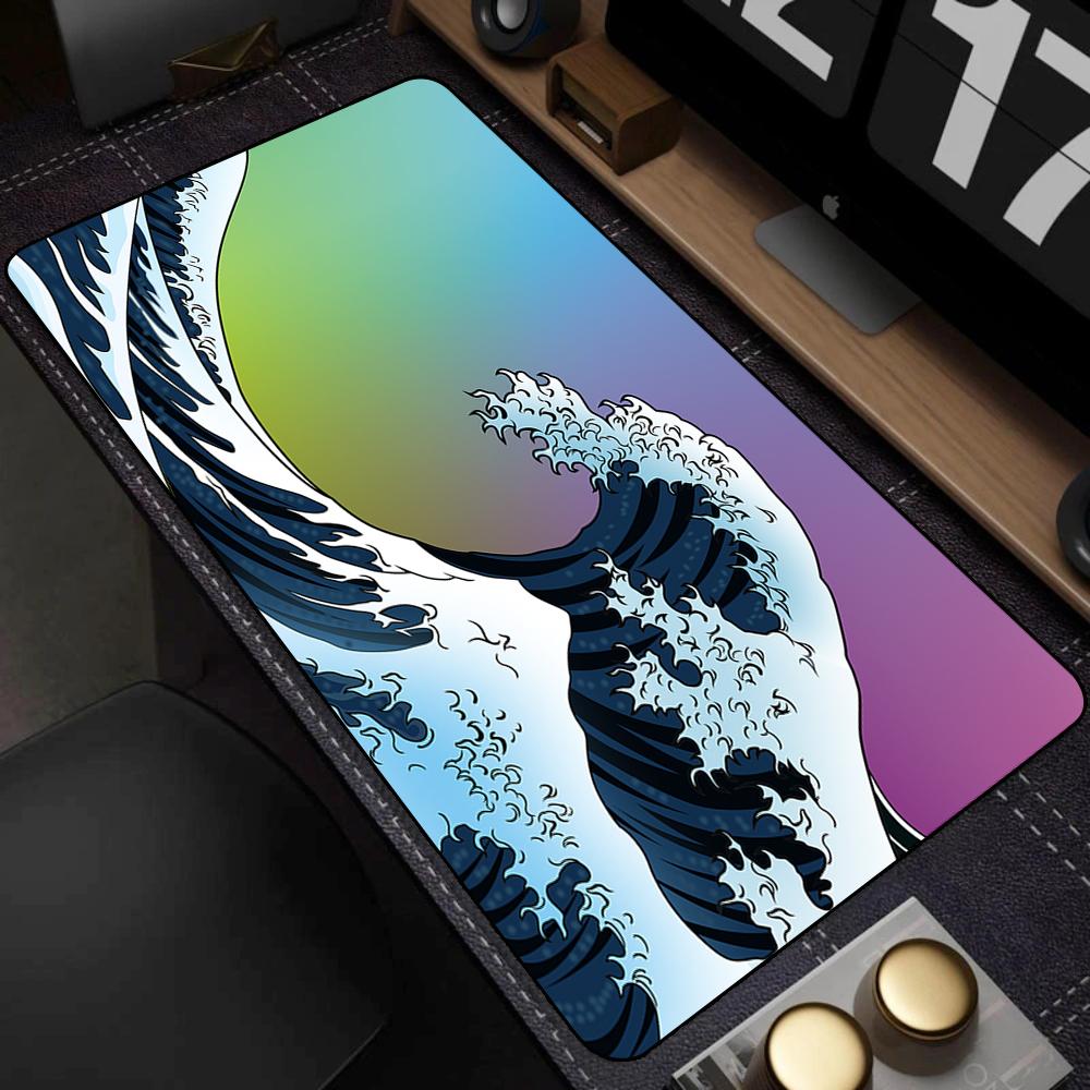 Pad NonSlip Carpet Natural Rubber Big Mouse Mats x Mouse Pad Gamer Black Great Wave Art Mousepad XXL Mechanical Keyboard
