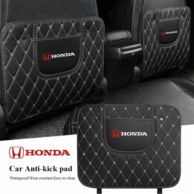 Leather Car Anti-Kick Mats Auto Seat Back Protector Cover For Honda Civic Fit Jazz Accord Pilot CRV Odyssey Passport City Shuttl SM1
