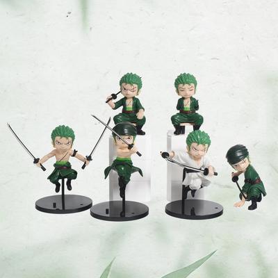 2026 One Piece Anime Merchandise Chibi Zoro Figure Sculpture Three-Sword Style Roronoa Zoro Desktop Car Mount Decoration