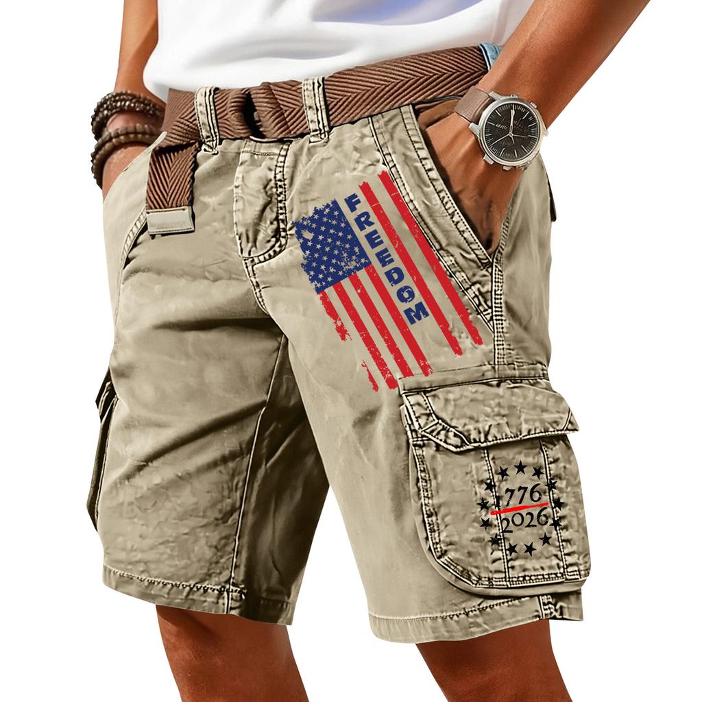 Pantaloncini Cargo Casual Stampati da Uomo per l'Estate con Tasche Multiple