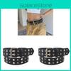 Ceinture Mode en Cuir PU avec Rivets Étoiles et Boucle Métallique pour Hommes et Femmes