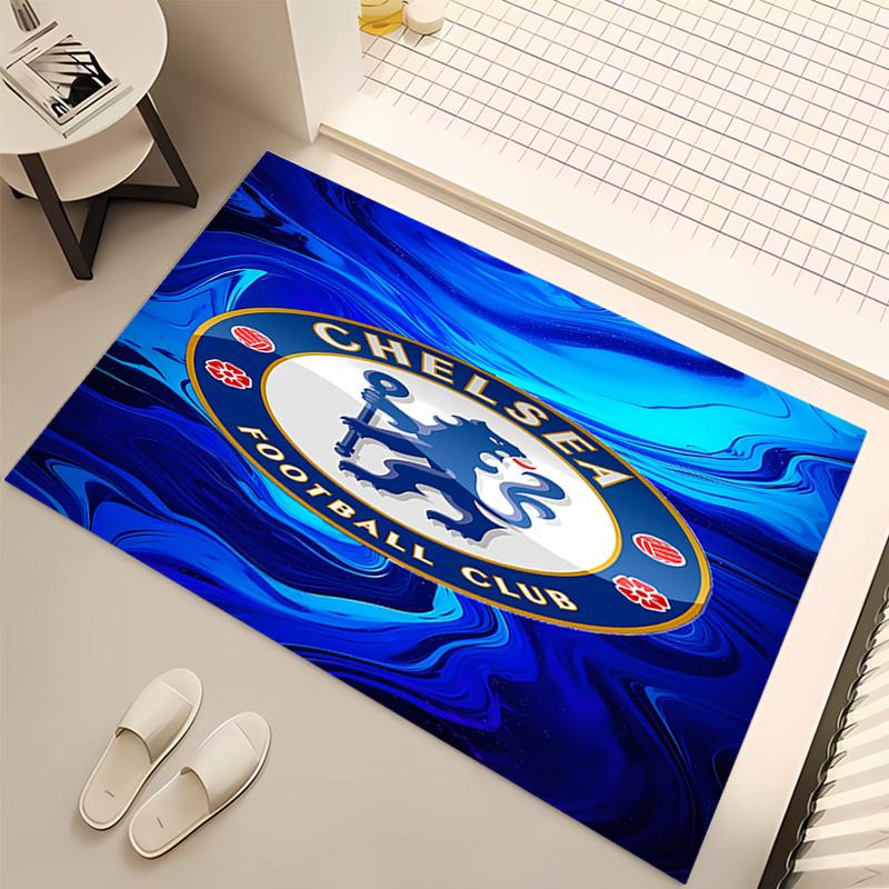 1pc Chelsea FC logo Print Area Rug - Soft, Washable Non-Slip Indoor Mat, Living Room, Home Office Decorative Rug,Office Decorative