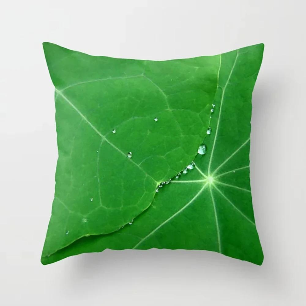 Green Plant Leaf Pillowcase Car Ornaments Office Living Room Home Pillowcase