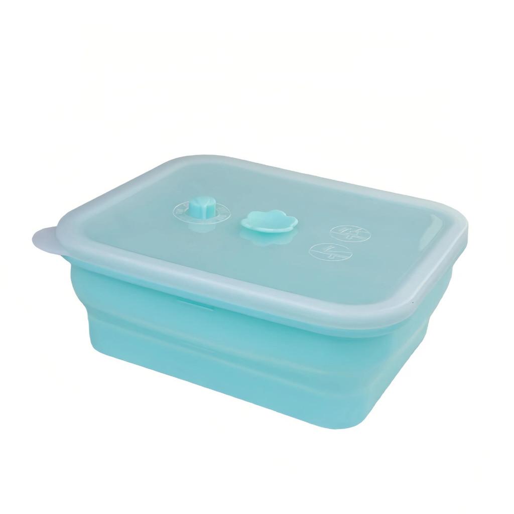 Silicone Food Storage Container With Foldable Design For Refrigerator Organization And Freshness