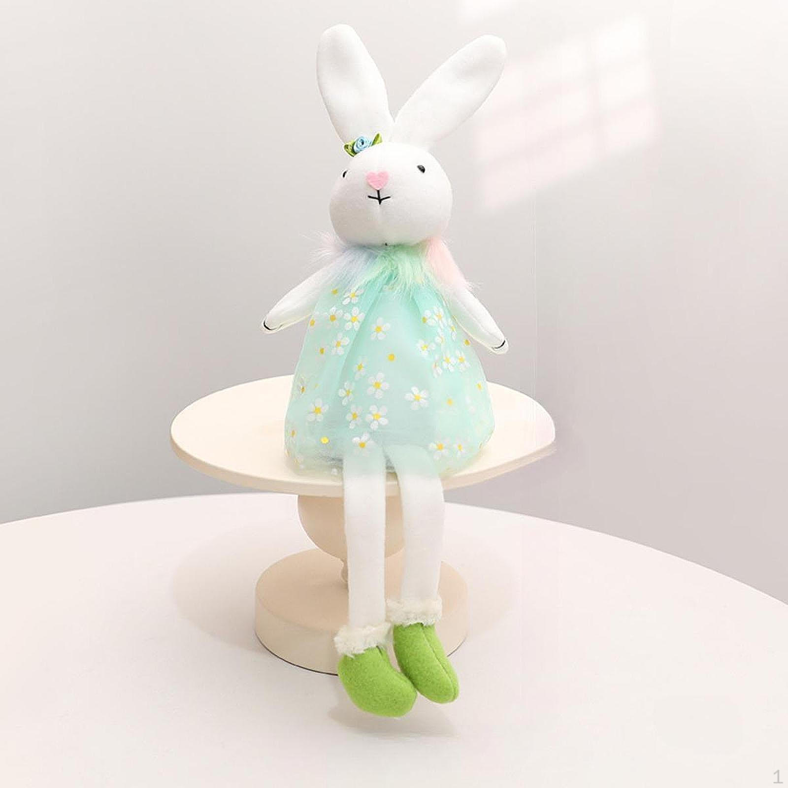 

Easter Bunny Doll ,Animal Ornament, Figurine Rabbit Plush Toy ,Stuffed Statue for Fireplace Tabletop синій