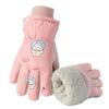 Kids' Cute Waterproof Winter Ski Gloves with Thick Velvet Lining, Warm for Boys & Girls
