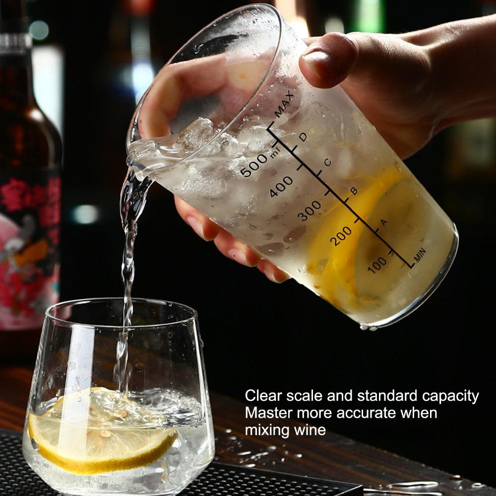 Scale Markings Cocktail Shaker Set Clear Plastic Measuring Jigger Set Drink Mixer Shaker Bar