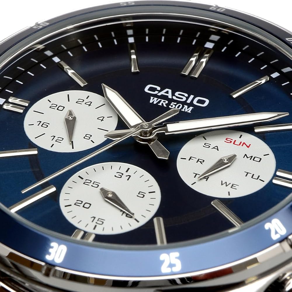 Casio Standard Quartz Men's Watch MTP-1374D-2A3V Multi-Axis 24-Hour Display Blue Overseas Model