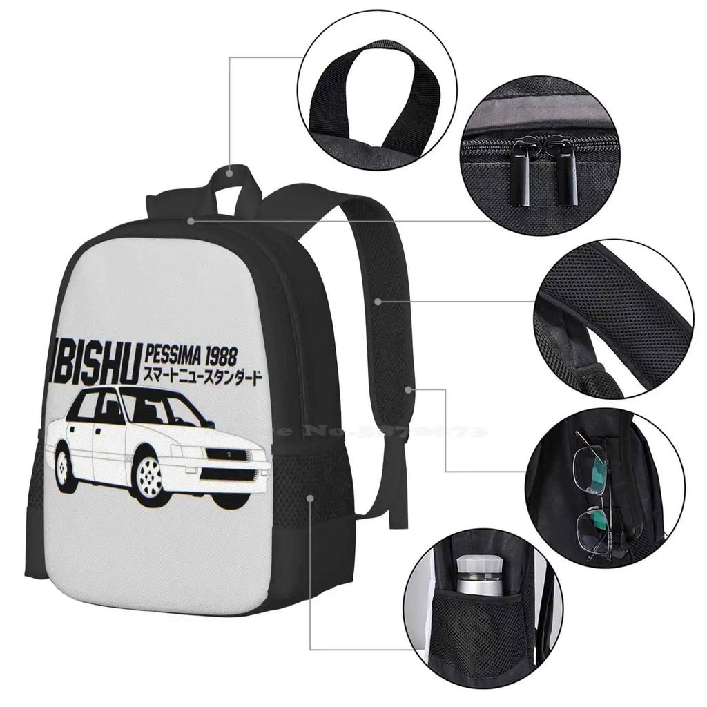 Ibishu Pessima 1988 Hot Sale Backpack Fashion Bags Cars Game Beamng Ibishu Pessima 2d Black And White Bryncoops
