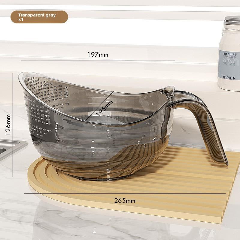 Plastic Kitchen Rice Washing Basket With Handle For Fruit And Vegetable Draining