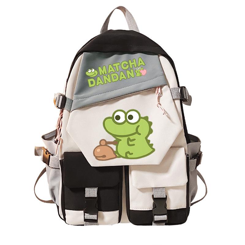 Personalized niche little crocodile expression bag schoolbag 2024 cross-border campus popular student schoolbag casual and simple