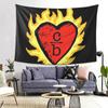 Clothes Over Bros Heart Logo Tapestry Wall Hanging Aesthetic Home Decoration Tapestries for Dorm Room