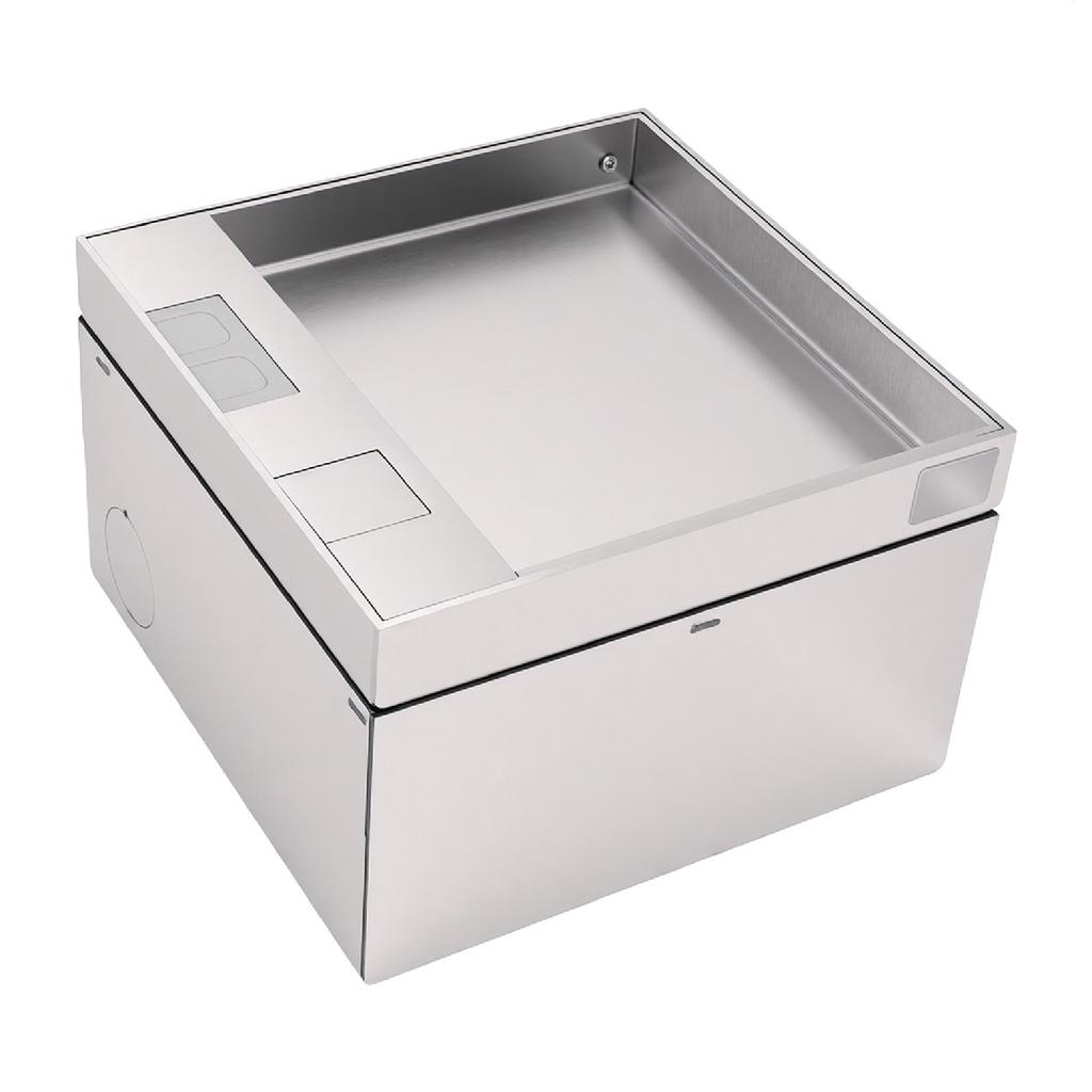 Floor Outlet Stainless Steel Recessed Hidden Socket with Double 3 Prong Outlets for Tabletop Countertop