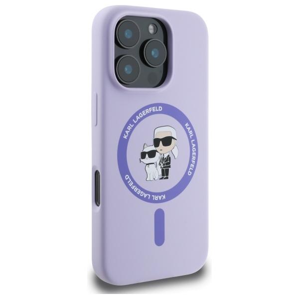 Karl Lagerfeld Klhmp16Lscmkcrhu Iphone16 Pro 6.3 Fioletowy/Purple Hardcase Silicone Karl&Choupette Ring Magsafe