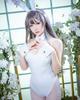 Bunny Girl Cosplay Sakurajima Mai White Faux Leather Bunny Costume High Leg Large Size Party Photoshoot Event Accessories Included Sakurajima Mai Mai