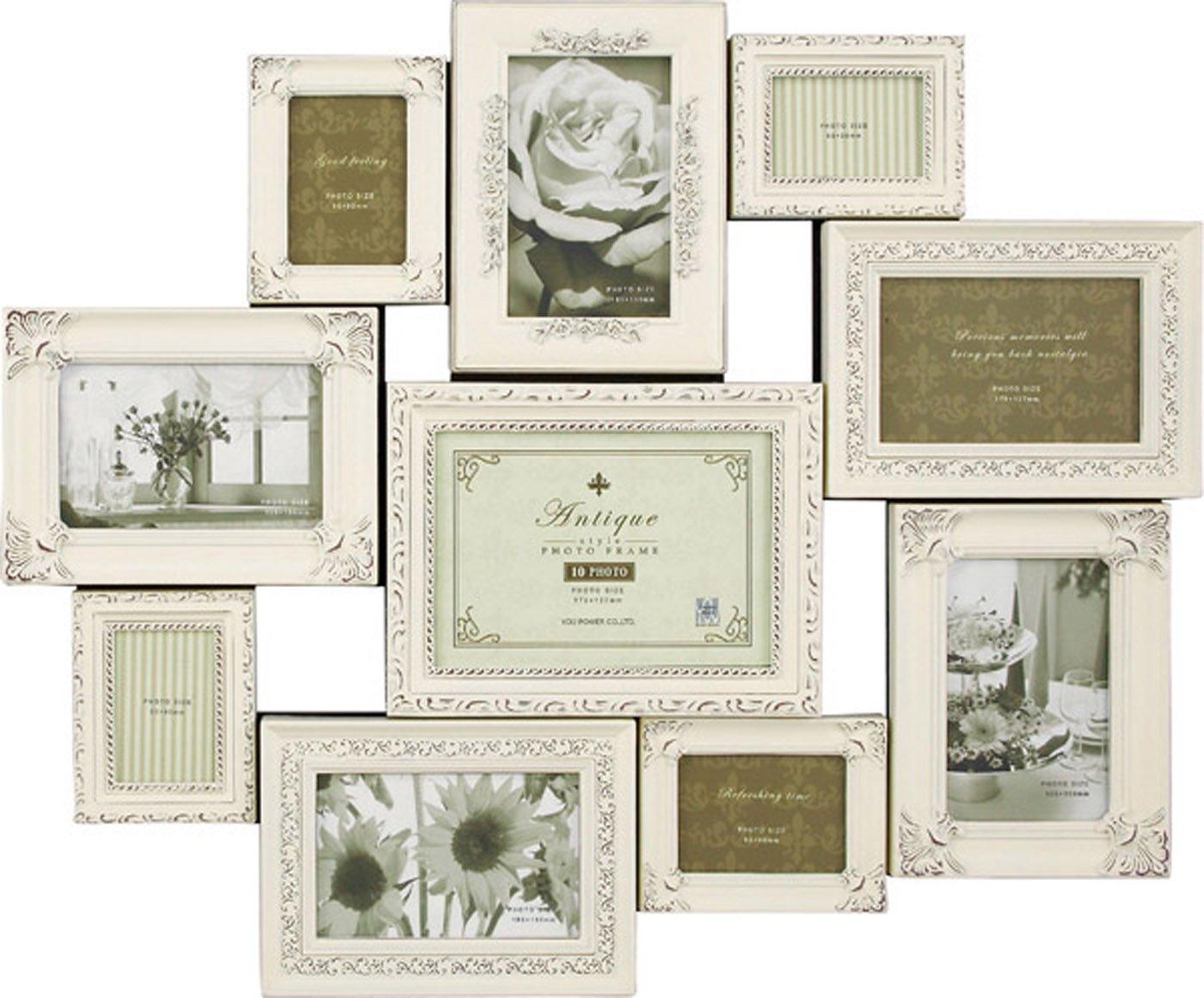 

Antique Style Decoration 10 Wall Frame 10 Windows Antique Vanilla U-Power- DF-07001