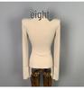 Korean Dongdaemun Fashion Slim-Fit Low-Neck Long Sleeve Women's Top