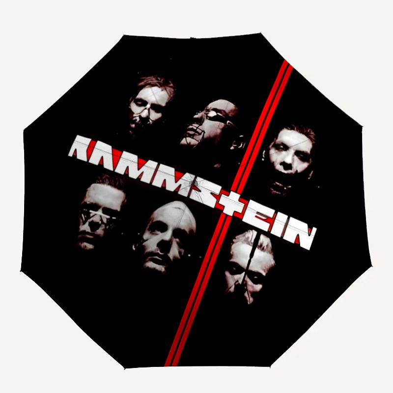 

1pc Rammstein Music Automatic Open/Close Folding Umbrella, Windproof 8 Rib Construction, Lightweight Travel Umbrella for Women/Men,a0902095